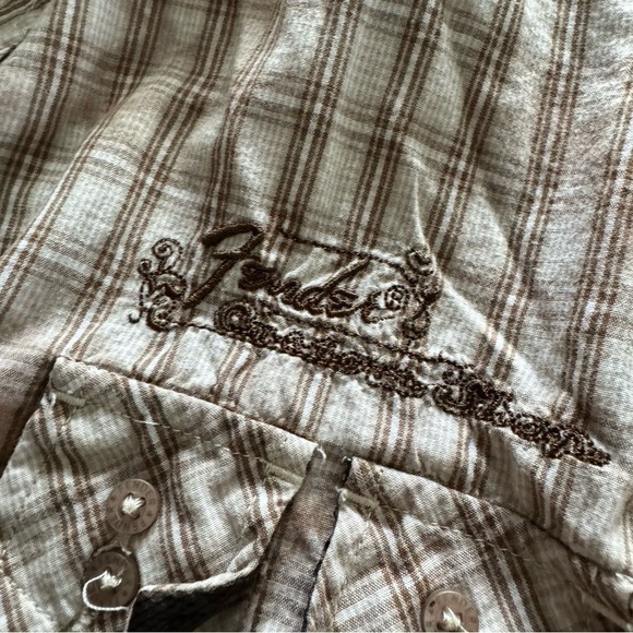Vintage Y2K Fender Guitar Button Down Long Sleeve Garage Band Shirt - Picture 2 of 9